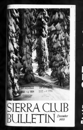 Sierra Club Bulletin 1953 Vol 38 No 10 December cover
